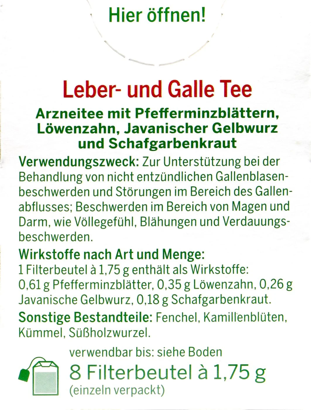 Bad Heilbrunner Leber- Und Galletee - 8 Beutel 3 Bad Heilbrunner Leber- Und Galletee - 8 Beutel – Bild 3
