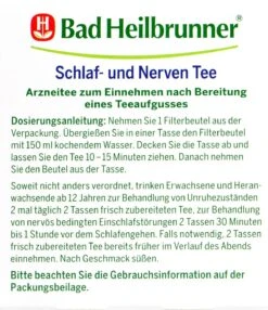 Bad Heilbrunner Schlaf- Und Nerventee - 8 Beutel -Compo-Laden Bad20Heilbrunner20Schlaf 20und20Nerventee 74527 L01
