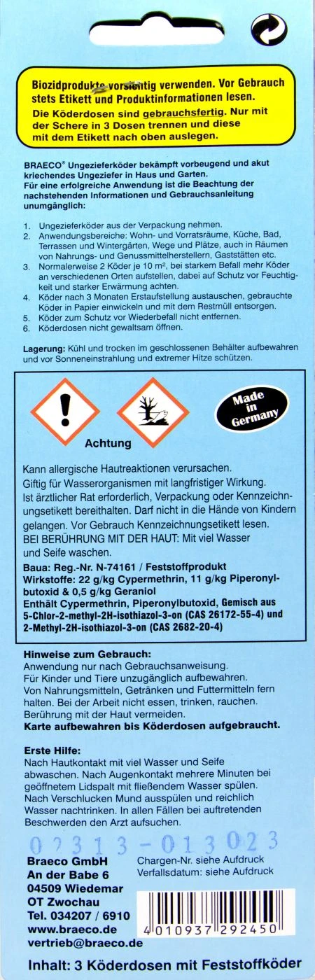 Braeco Ungeziefer-Köder - 3 Stück 2 Braeco Ungeziefer-Köder - 3 Stück – Bild 2