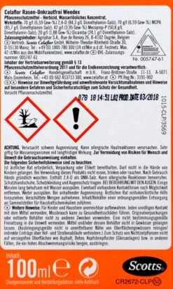 Celaflor Rasen-Unkrautfrei Weedex - 100 Ml -Compo-Laden Celaflor20Rasen Unkrautfrei20Weedex 32617 H01