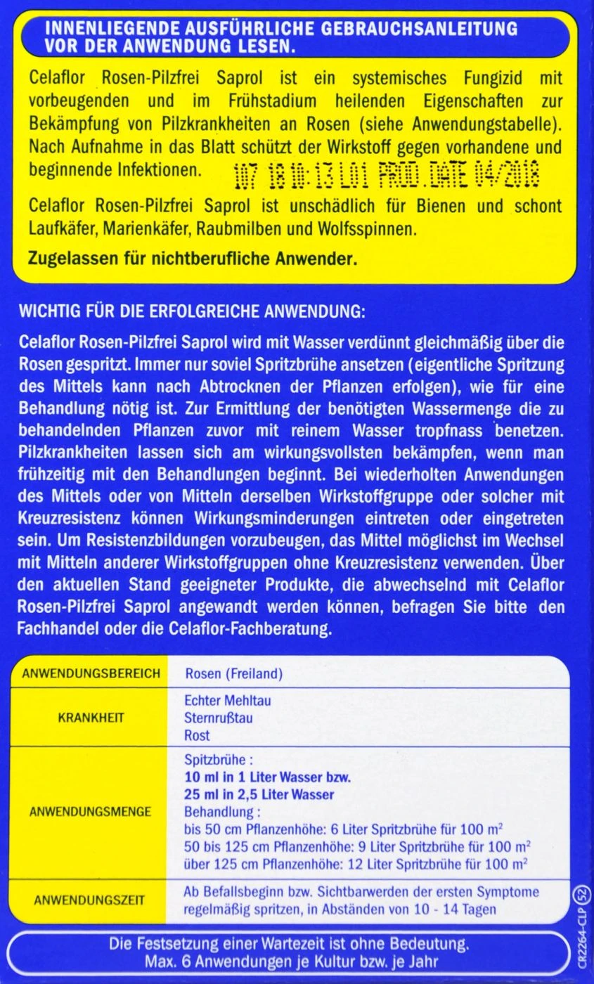 Celaflor Rosen-Pilzfrei Saprol - 100 Ml 4 Celaflor Rosen-Pilzfrei Saprol - 100 Ml – Bild 4