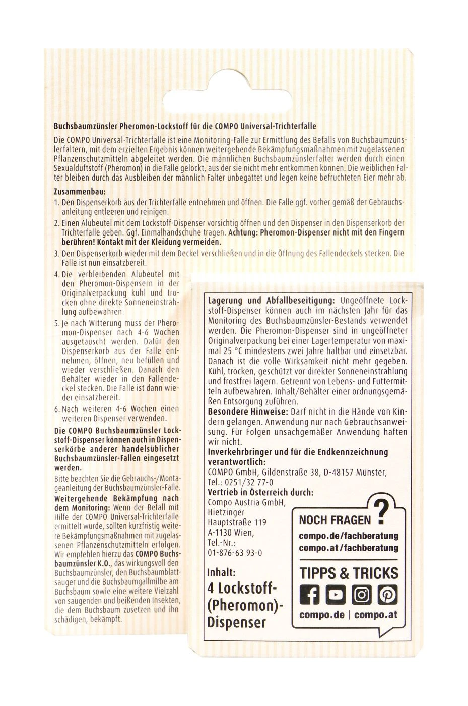 Compo Bio Buchsbaumzünsler Lockstoff - 3 Stück 2 Compo Bio Buchsbaumzünsler Lockstoff - 3 Stück – Bild 2