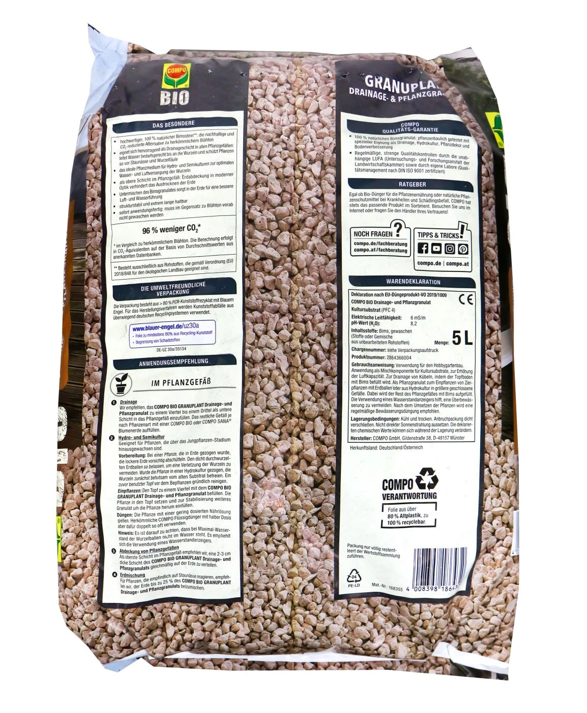 Compo Bio Granuplant Drainage & Pflanzengranulat - 5 L 2 Compo Bio Granuplant Drainage & Pflanzengranulat - 5 L – Bild 2