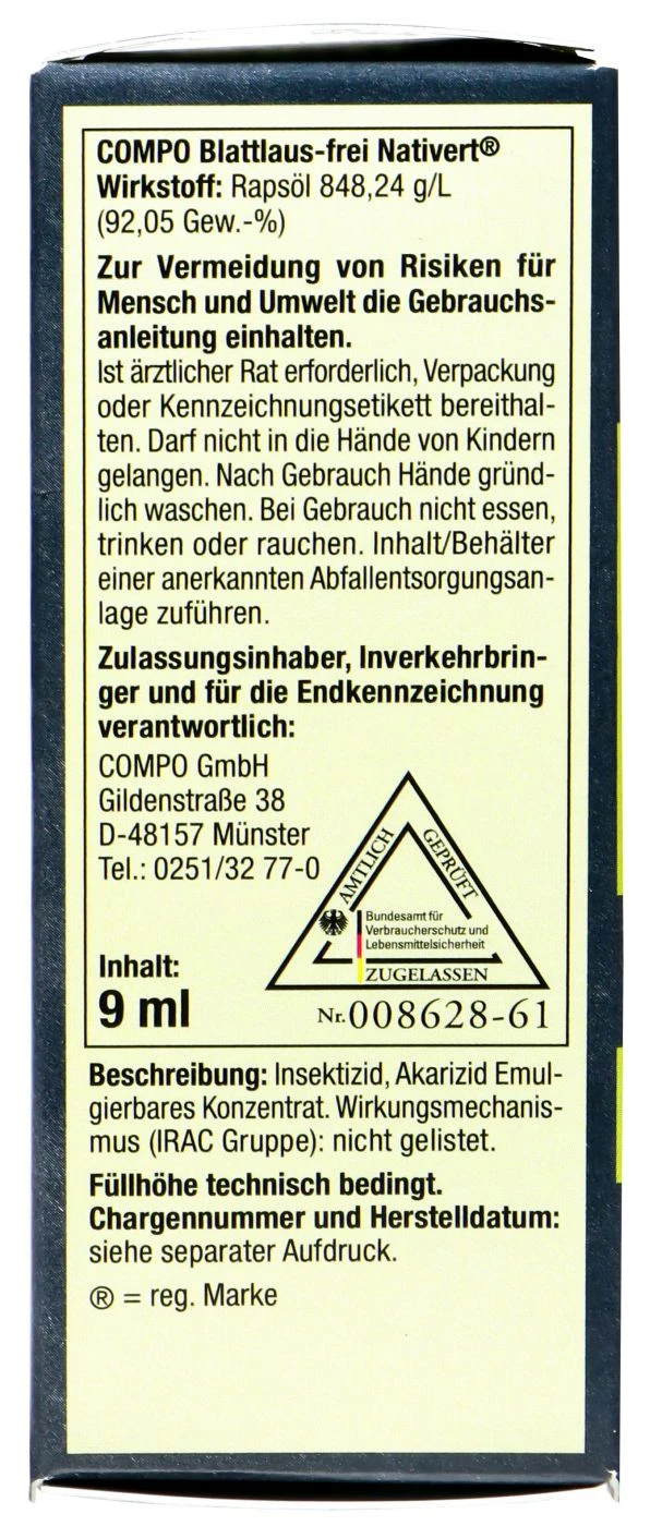Compo Bio Nativert Blattlaus-Frei - 9 Ml 4 Compo Bio Nativert Blattlaus-Frei - 9 Ml – Bild 4