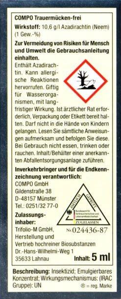 Compo Bio Trauermücken-Frei - 5 Ml 7 Compo Bio Trauermücken-Frei - 5 Ml -Compo-Laden Compo20Bio20Trauermuecken Frei 31330 L01