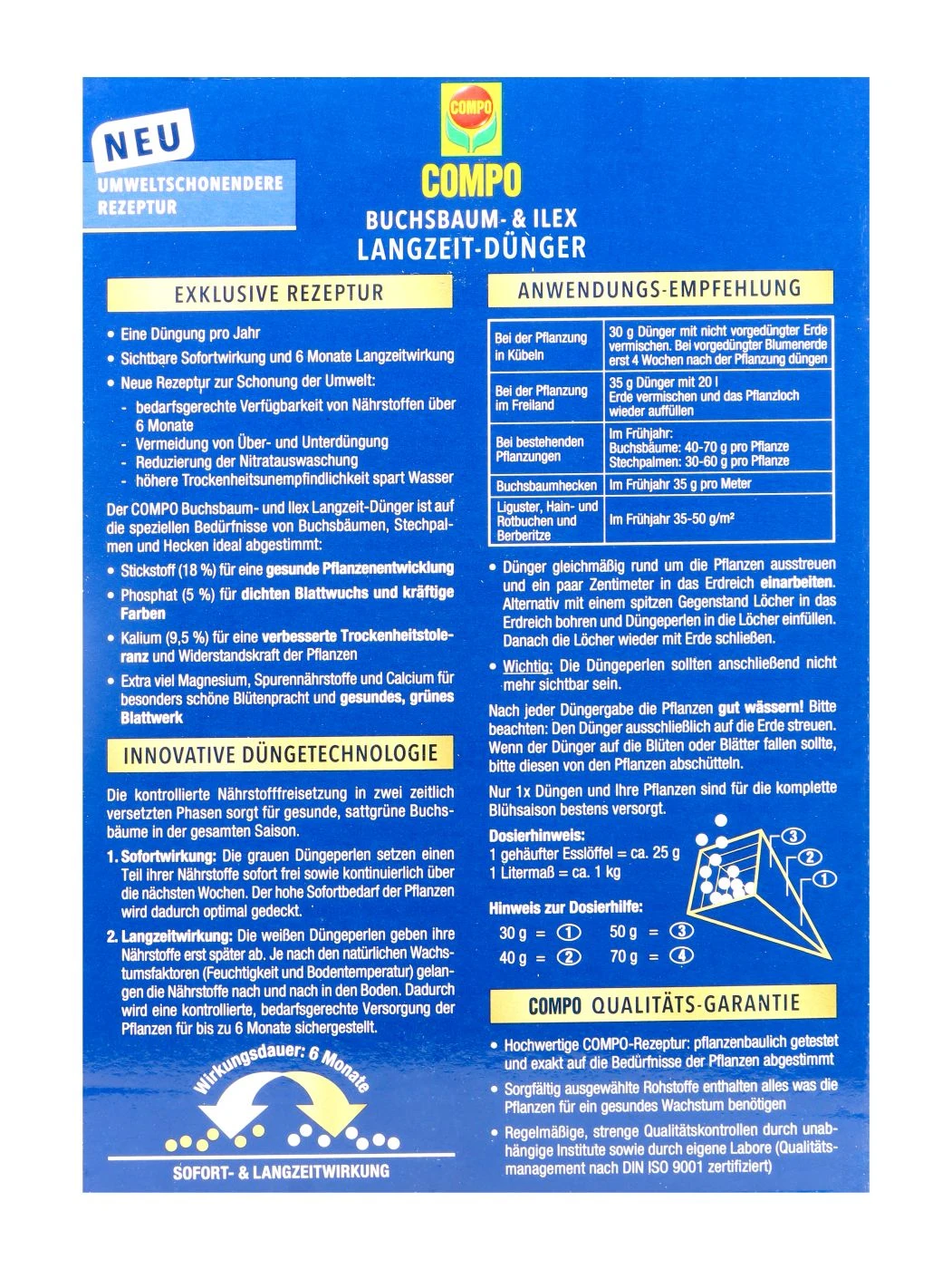 Compo Buchsbaum Langzeit-Dünger - 0,85 Kg 2 Compo Buchsbaum Langzeit-Dünger - 0,85 Kg – Bild 2