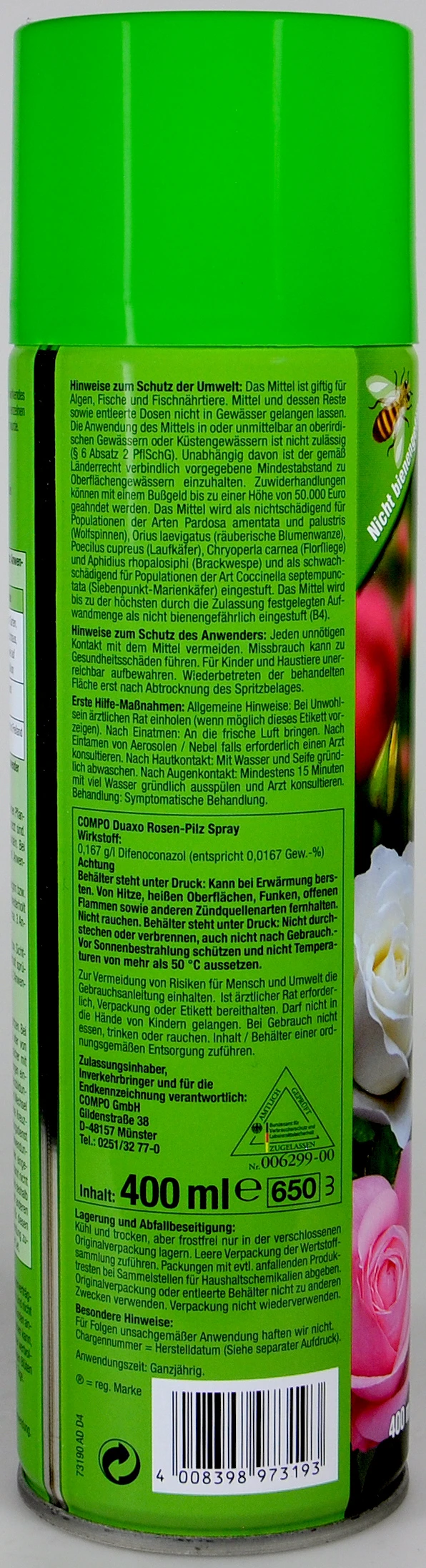 Compo Duaxo Rosen-Pilz-Spray - 400 Ml 3 Compo Duaxo Rosen-Pilz-Spray - 400 Ml – Bild 3