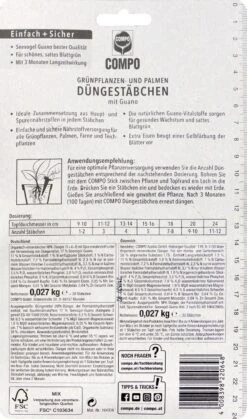 Neue Veröffentlichungen -Compo-Laden Compo20Gruenpflanzen20und20Palmen20Duengestaebchen 36766 H01