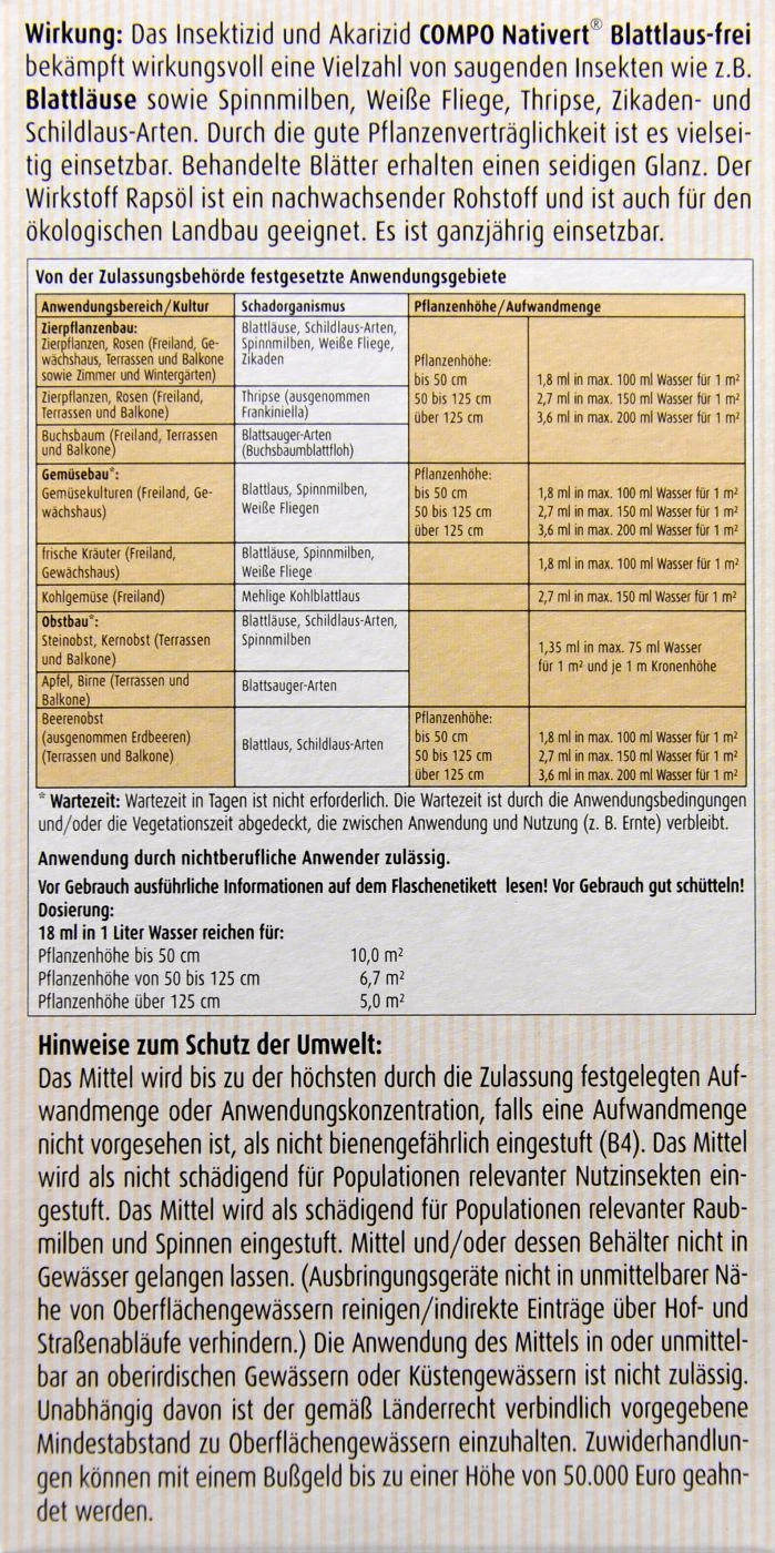 Compo Nativert Blattlaus-frei - 0,5 L 3 Compo Nativert Blattlaus-frei - 0,5 L – Bild 3