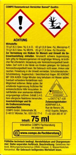Compo Rasenunkraut-Vernichter Banvel Quattro - 75 Ml -Compo-Laden Compo20Rasenunkraut Vernichter20Banvel20Quattro 33419 L01