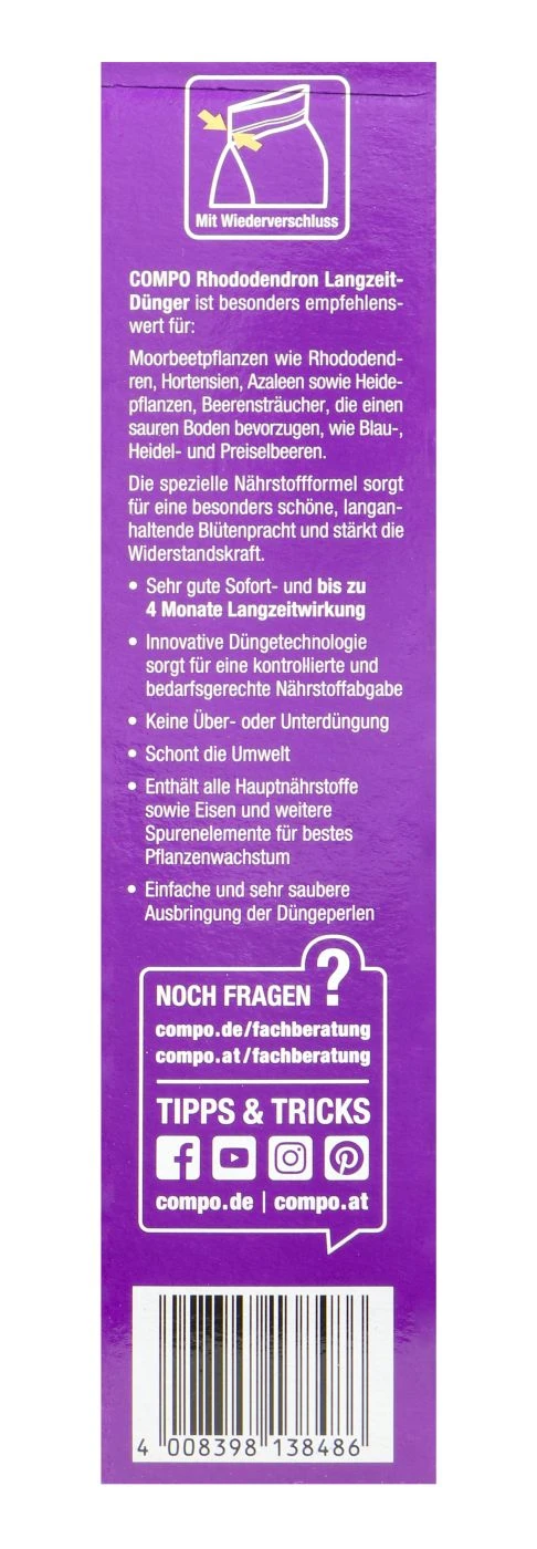 Compo Rhododendron Langzeit-Dünger - 0,85 Kg 3 Compo Rhododendron Langzeit-Dünger - 0,85 Kg – Bild 3