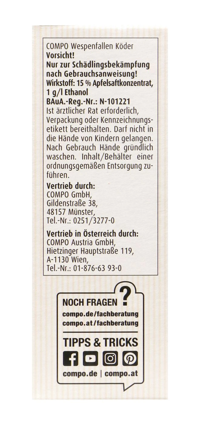 Compo Wespen-Falle N Nachfüller - 2 Stück 4 Compo Wespen-Falle N Nachfüller - 2 Stück – Bild 4