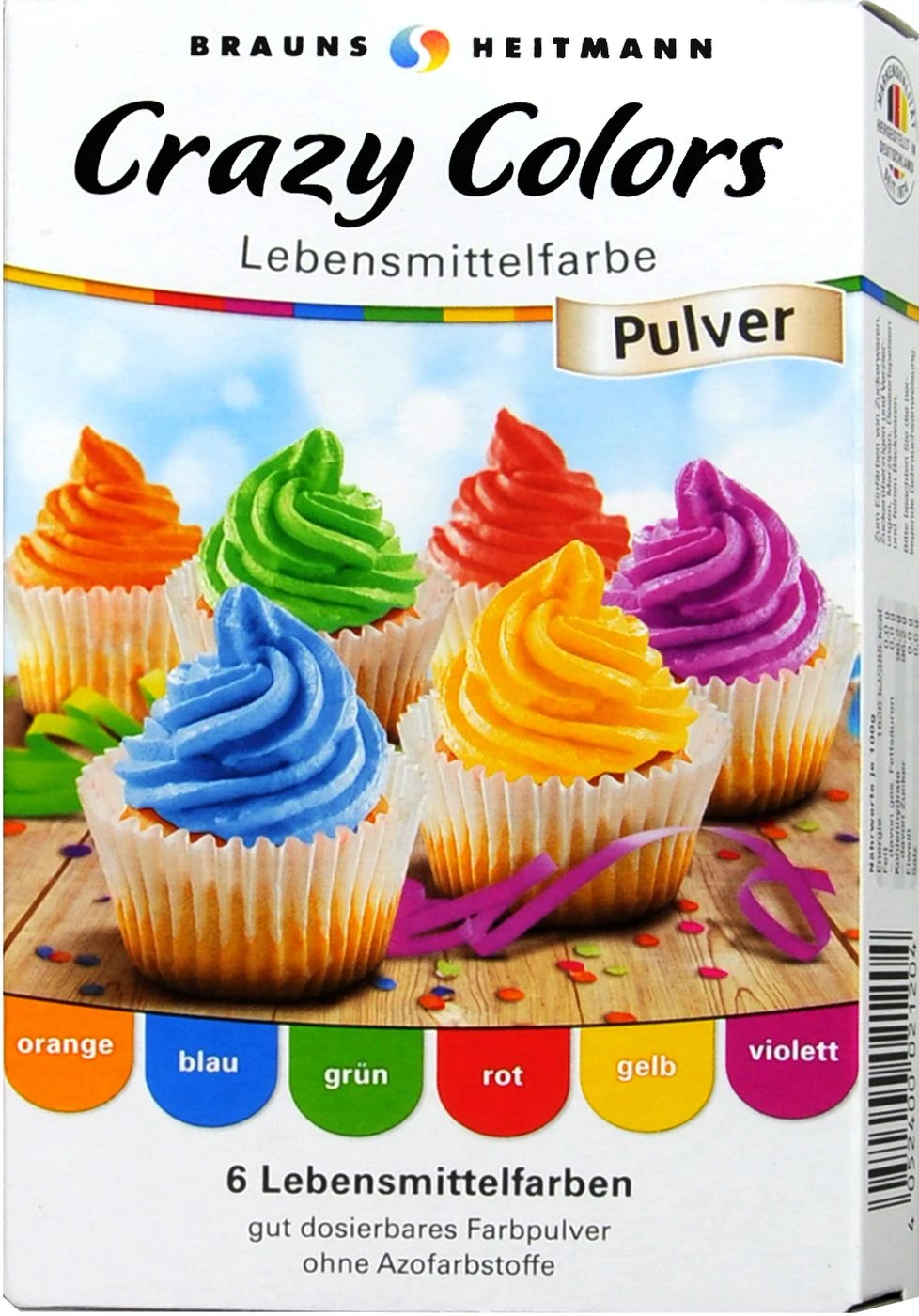 Crazy Colors Lebensmittelfarbe - 6 X 4 G 1 Crazy Colors Lebensmittelfarbe - 6 X 4 G