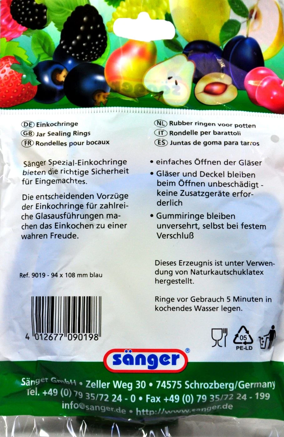 Sänger Einkochringe 94 X 108 Mm Mit Kerbe - 10 Stück 2 Sänger Einkochringe 94 X 108 Mm Mit Kerbe - 10 Stück – Bild 2