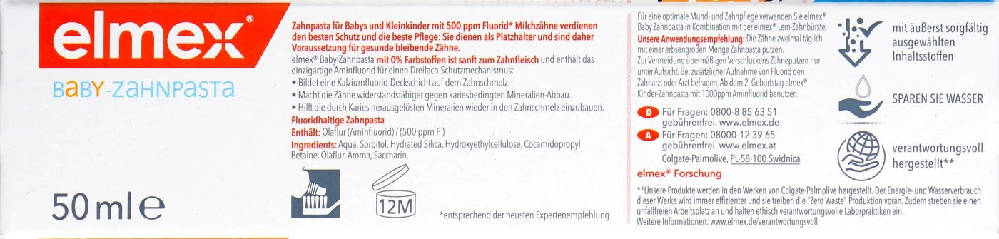 Elmex Baby-Zahnpasta - 0 Bis 2 Jahre - 50 Ml 2 Elmex Baby-Zahnpasta - 0 Bis 2 Jahre - 50 Ml – Bild 2