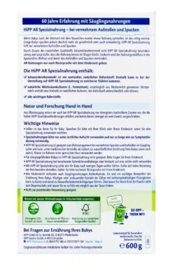 Hipp 2304 Anti-Reflux Spezialnahrung - 600g -Compo-Laden Hipp20230420Anti Reflux20Spezialnahrung 94852 H01