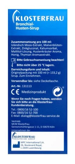 Klosterfrau Bronchial-Husten-Sirup - 100 Ml -Compo-Laden Klosterfrau20Bronchial Husten Sirup 76815 L01