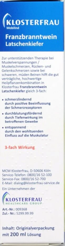 Klosterfrau Franzbranntwein Latschenkiefer - 200 Ml 7 Klosterfrau Franzbranntwein Latschenkiefer - 200 Ml -Compo-Laden Klosterfrau20Franzbranntwein20Latschenkiefer 15308 L01