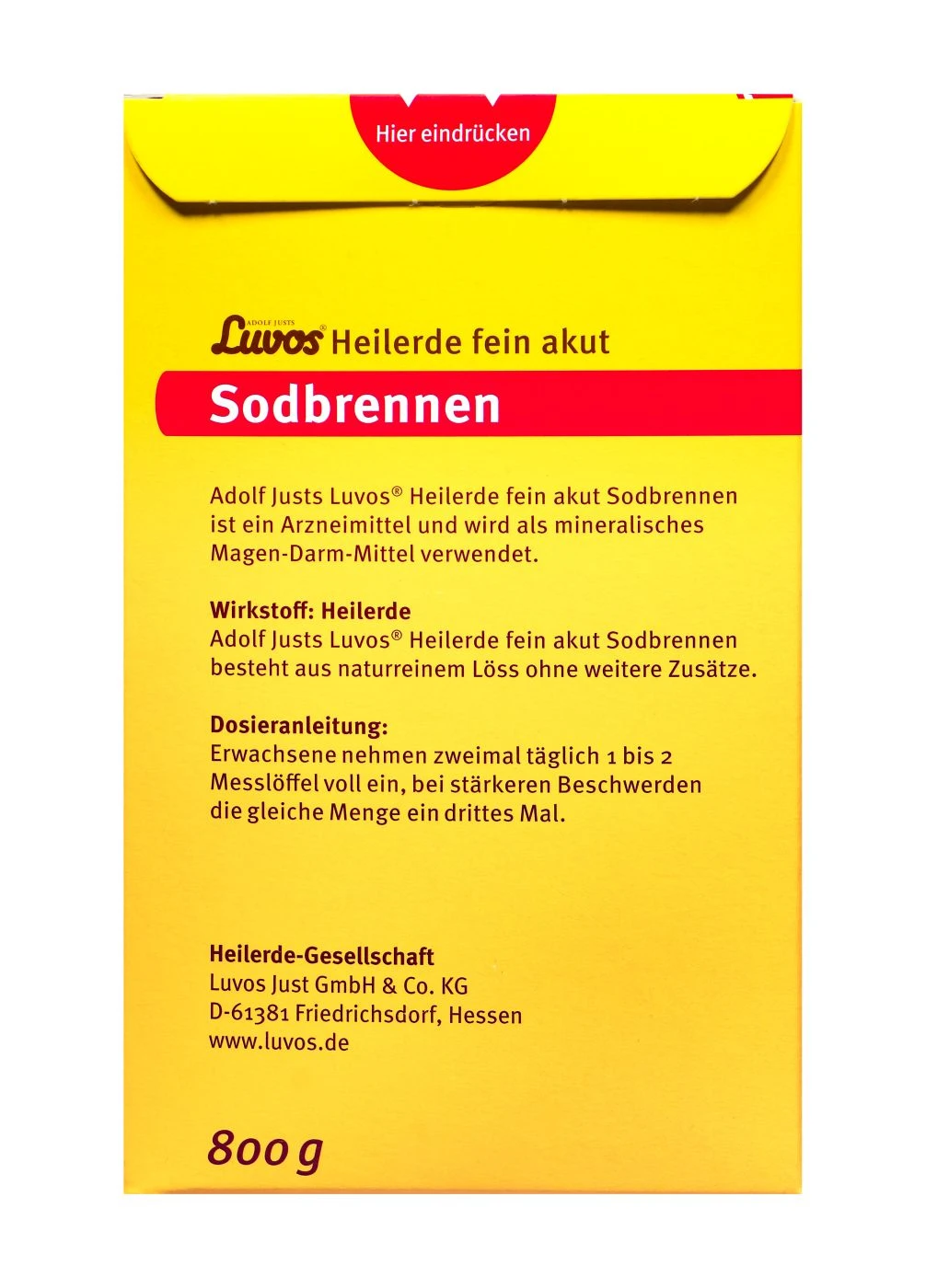 Luvos Heilerde 1 Fein Akut Sodbrennen - 800 G 3 Luvos Heilerde 1 Fein Akut Sodbrennen - 800 G – Bild 3