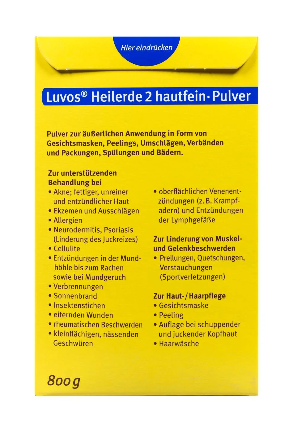 Luvos Heilerde 2 Hautfein - 800 G 3 Luvos Heilerde 2 Hautfein - 800 G – Bild 3