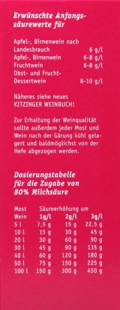 Kitzinger Milchsäure 80 % - 125 G -Compo-Laden Milchsaeure 15148 L01