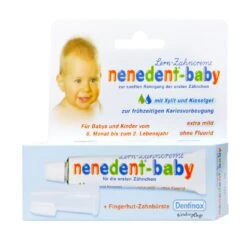 Nenedent Baby Zahnpflege-Lernset - Fingerhut-Zahnbürste - 20 Ml