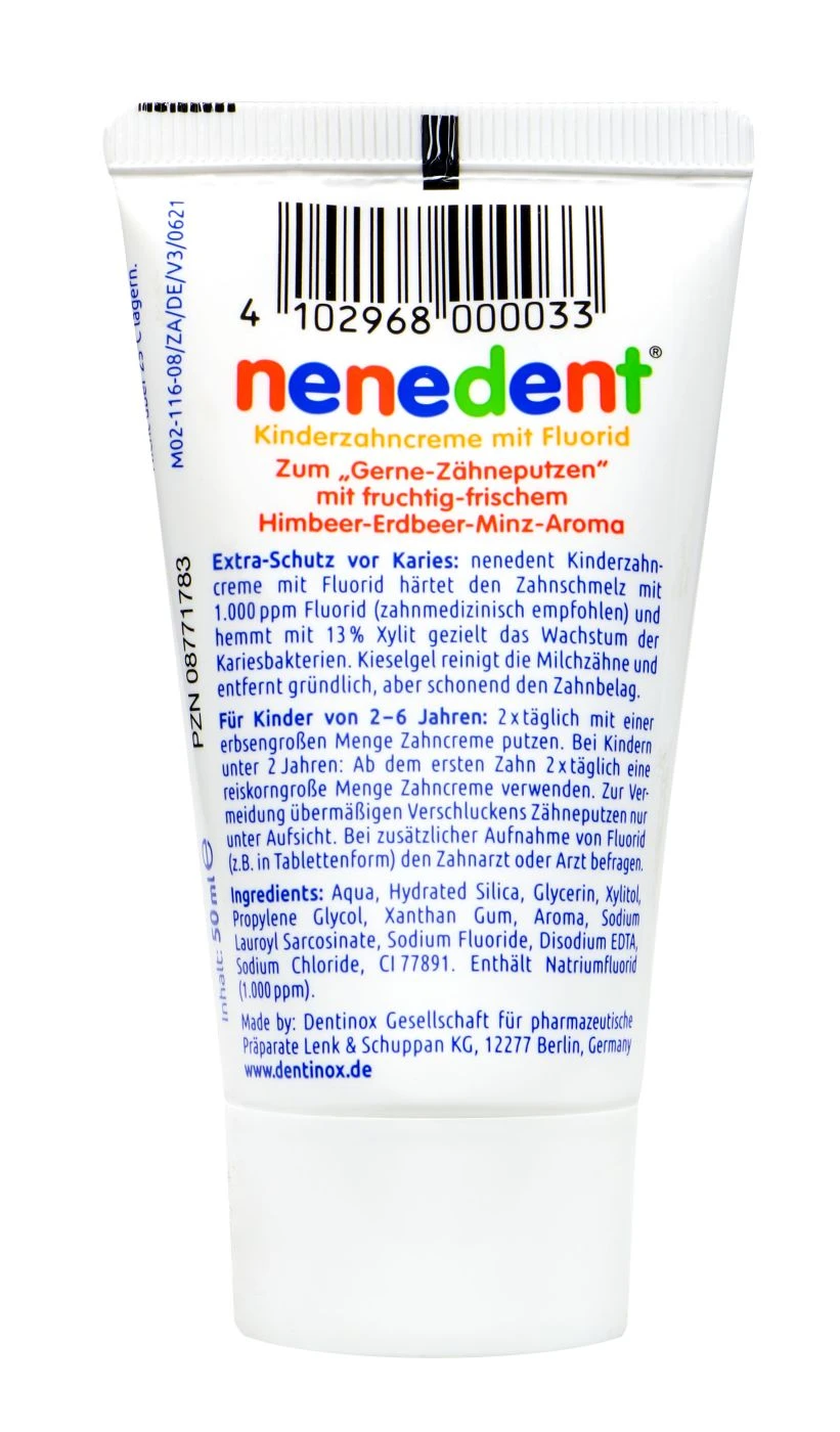 Nenedent Kinder Zahncreme Mit Fluor - 50 Ml 2 Nenedent Kinder Zahncreme Mit Fluor - 50 Ml – Bild 2