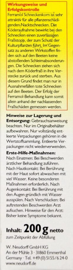 Neudorff Ferramol Schneckenkorn - 200 G -Compo-Laden Neudorff20Ferramol20Schneckenkorn 32716 L01