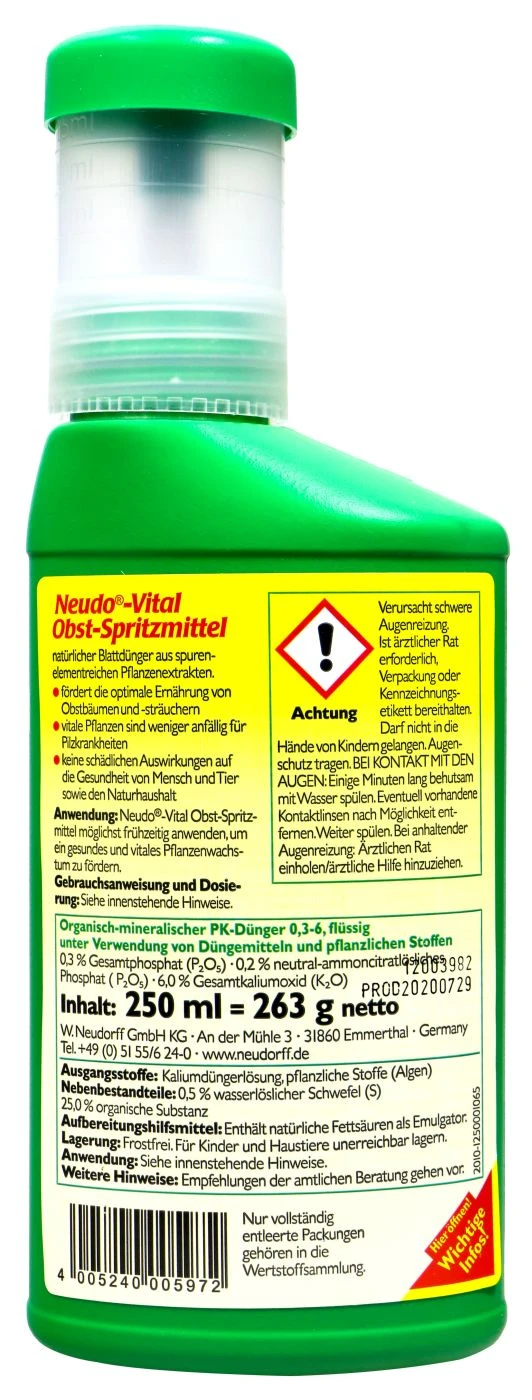 Neudorff Neudo Vital Obst-Spritzmittel - 250 Ml 2 Neudorff Neudo Vital Obst-Spritzmittel - 250 Ml – Bild 2