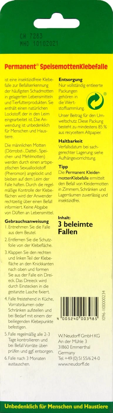 Neudorff Permanent Speisemotten Klebefalle - 3 Stück 2 Neudorff Permanent Speisemotten Klebefalle - 3 Stück – Bild 2