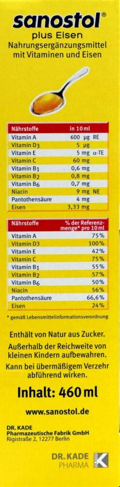Sanostol Multivitamin Plus Eisen - 460 Ml -Compo-Laden Sanostol20Multivitamin20Plus20Eisen 74326 L01