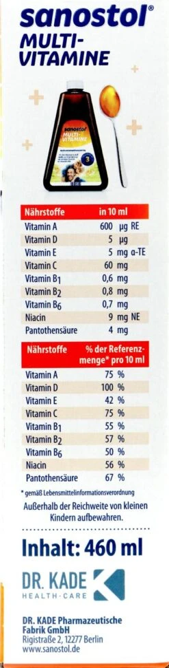 Sanostol Multivitamine - 460 Ml 7 Sanostol Multivitamine - 460 Ml -Compo-Laden Sanostol20Multivitamine 51136 L01
