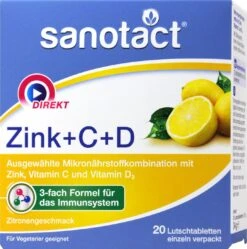 Sanotact Zink + C + D Lutschtabletten - 20 Stück