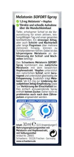 Schaebens Melatonin Schlaf-Spray - 30 Ml -Compo-Laden Schaebens20Melatonin20Schlaf Spray 07612 H01