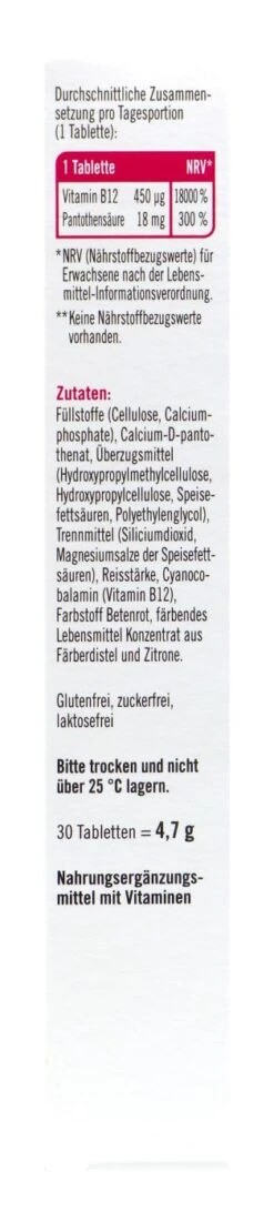 Taxofit Vitamin B12 450 µg Mini-Tabletten - 30 Stück -Compo-Laden Taxofit20Vitamin20B122045020µg20Mini Tabletten 76825 L01